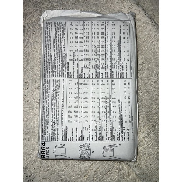 Vintage 90’s Simplicity 9864 Jacket Sewing Pattern Glam Puff Sleeve Size 6 8 10 - Picture 5 of 6